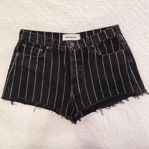 EUC Reformation black and white pinstriped “Dixie Shorts”, size 29